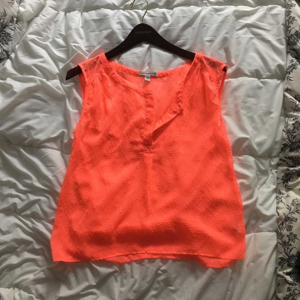 NWOT American Eagle electric salmon sheer tank